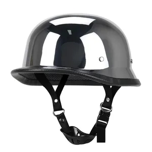 Medio <span class=keywords><strong>casco</strong></span> de motocicleta de cuero alemán, <span class=keywords><strong>casco</strong></span> Vintage, <span class=keywords><strong>Casco</strong></span> de Moto, <span class=keywords><strong>casco</strong></span> de cara abierta para motocicleta, piloto de motorista, certificación DOT - Product Image 6