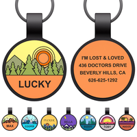 Étiquette d'identification personnalisée pour animaux de compagnie en silicone rond de style dessin animé pour chiens et chats, durable, imperméable, cadeau décoratif