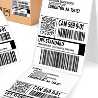 Label Pengiriman Termal Langsung 4x6 Inci 500 PCS, Kertas Label Pengiriman Barcode Kustom, Kompatibel dengan Kebanyakan Printer Termal