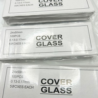 Microscope Slides Clear Glass 50 Pcs Frosted One End For Science Research Lab Use
