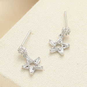 Pendientes de Plata de Ley 925 con Circonitas en Forma de Estrella para Niñas y Mujeres, Opción de Regalo Moderna con Baño de Oro/Oro Rosa/Rodio - Product Image 4