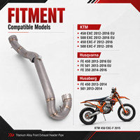 Tuyau de liaison avant d'échappement en alliage de titane pour moto KTM EXC-F Six Days 350 450 500 Husqvarna FE 350 450 501 Spécifications UE 17-19