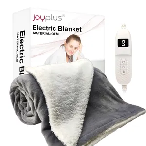 Fast Heating Electric Blanket With Flannel Fleece And Sherpa Fleece Detachable Connector