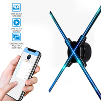 Ventilateur projecteur holographique 3D d'intérieur avec 4 pales, 52, 65, 70 cm à 100 cm, équipement publicitaire à diodes électroluminescentes