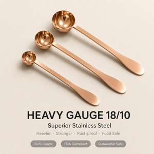Juego de Cucharas Medidoras de Acero Inoxidable 18/10 con Recubrimiento PVD en Oro Rosa, Acabado Espejo, Mango Largo, 6 Piezas, 1.25ml-15ml, para Cocina y Repostería - Product Image 3