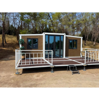 Maison Modulaire Préfabriquée de Luxe avec 2 Chambres et 1 Salle de Bain, Modèle de Bureau à Domicile, Maison Conteneur Extensible, Maison Capsule