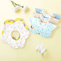 Bavoirs pour bébé en coton Muslin Tree imperméables de qualité alimentaire, motif fleurs, protection 360 degrés, pour nouveau-né