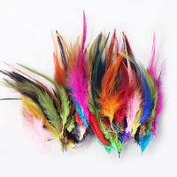 Lot de 50 Plumes Naturelles de Coq Teintées Multicolores et Blanchies de 12-15 cm pour Décoration et Vêtements