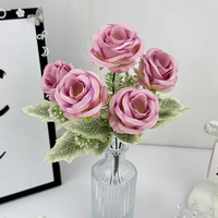 Nouveaux bouquets de fleurs en soie rose de haute qualité, personnalisés, décoratifs, design moderne et abordables
