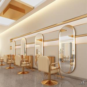 Miroir de salon LED doré professionnel, best-seller, prix de gros d'usine, mobilier parfait pour les salons de coiffure et de beauté, pour les salons de coiffure et les spas - Product Image 3