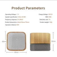 Bambú único portátil de bolsillo creativo recargable mini inalámbrico Bluetooth altavoz cuadrado de madera de bambú TWS altavoz