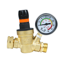 Vanne de réduction de pression d'eau en laiton DN15 1/2 pouce avec manomètre, régulateur de pression domestique, vente directe usine