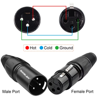 Conectores XLR de Alta Calidad de 3 Pines OFC Macho y Hembra, Conector de Audio para Micrófono DMX, Alta Conductividad, Ultra Bajo Ruido