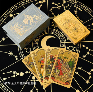 Vente en gros de cartes de tarot 78 en plastique PVC étanches estampage or et noir - Product Image 5