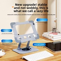 Support de tablette rotatif en alliage d'aluminium de haute qualité, support universel pour téléphone portable, rotation à 360°, hauteur réglable, pliable, utilisation en chambre à coucher P4