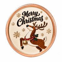 Pièce de monnaie commémorative de Noël personnalisée d'usine, 1/5 oz, en cuivre pur .999, couleur vive, pièce de monnaie de défi souvenir de Noël imprimée