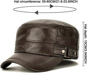Fashion Curved Brim Flat-top <b>Hats</b> Men Fitted Adjustable 100% Cotton Thickened Winter Waterproof Business Breathable Comfort - Product Image 2
