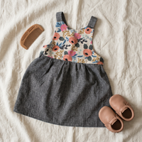 Robe longue sans manches pour filles, style western rétro, imprimé floral, logo personnalisé