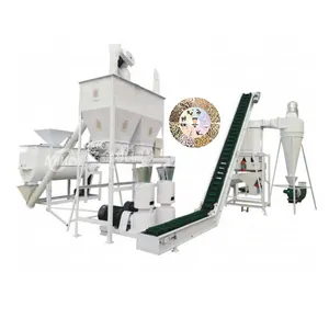 Animal Feed Grinder And Mixer Dryer Packing Pelletizer Granulator Production Line Feed Granular Pellet Making Mill Machine