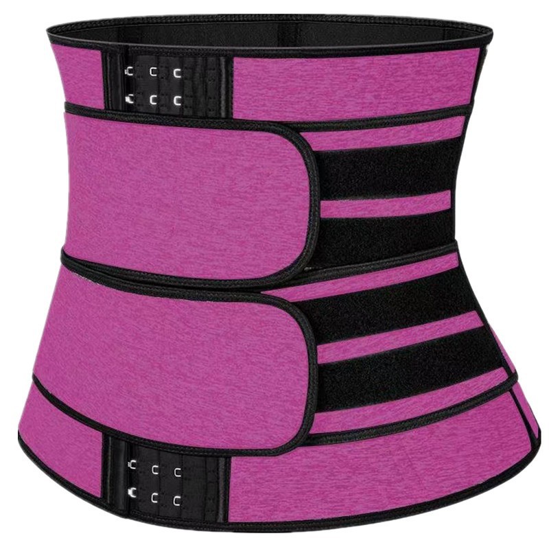 2.0 buttoned double belt rose red