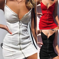 Robe d'été décontractée sans col, sans manches, taille haute, avec ceinture, en polyester et élasthanne, coupe ajustée, avec fermeture éclair à anneau, jupe courte à empiècements