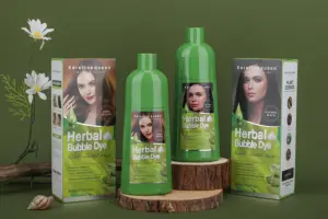 Shampoo de tintura de cabelo não alérgica de ervas orgânicas por atacado, creme de tintura rápida para cabelos pretos