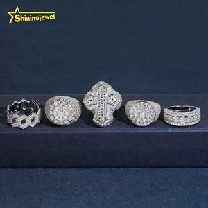 Anillos de Plata de Ley con Moissanita <span class=keywords><strong>para</strong></span> Hombre, Estilo Hip Hop, Joyería <span class=keywords><strong>Fina</strong></span>, Anillo de Moissanita GRA VVS <span class=keywords><strong>para</strong></span> Boda - Product Image 4