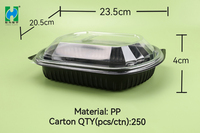 Conteneur d'emballage en plastique PP recyclable portable personnalisé pour poulet rôti canard avec couvercle anti-buée