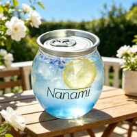 Pot en plastique PET transparent B5 210 ml avec couvercle à ouverture facile en aluminium, logo personnalisé pour les boissons gazeuses, les jus, le café