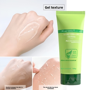 Gel exfoliant à l'<span class=keywords><strong>aloe</strong></span> <span class=keywords><strong>vera</strong></span>, nettoyant en profondeur pour le visage et le <span class=keywords><strong>corps</strong></span>, gommage doux pour éliminer les peaux mortes, convient à tous les types de peau - Product Image 2