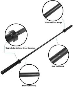 Vente flash Barre d'haltères droite <span class=keywords><strong>Olympique</strong></span> en acier peint noir <span class=keywords><strong>20</strong></span> <span class=keywords><strong>kg</strong></span> Finition chromée - Product Image 5