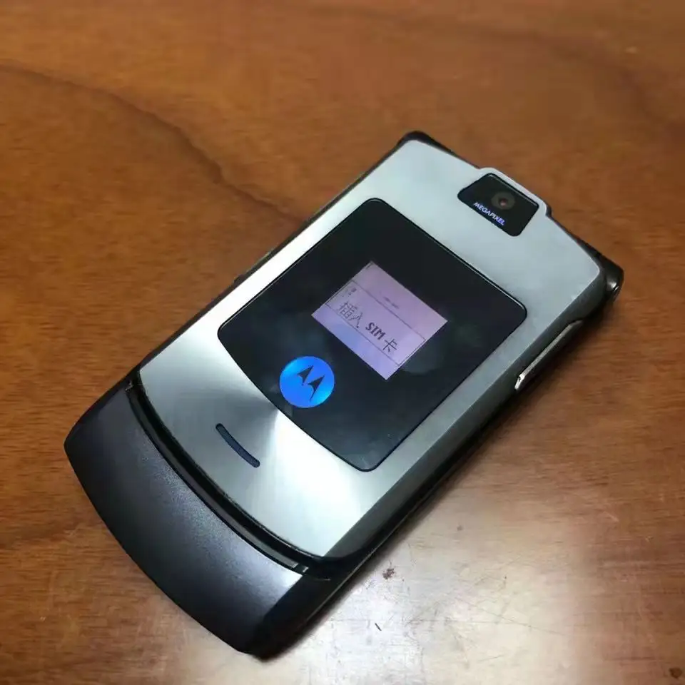 Motorola V3i — téléphone portable à clapet Original, livraison en argent, noir, pour motorola razr v3i, 8 couleurs