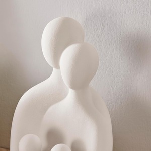 Crème Art Déco Trois Pièces Famille de 4 Sculpture Décorative Accent Mat PVC Sculpture Figure Set pour Anniversaire - Product Image 5