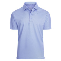 Kaos Golf Pria Lengan Pendek Rajutan Polyester/Katun Anti-Susut Bermotif Trendy Kasual Modis dan Bernapas dengan Pola Kustom