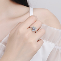 Bague en argent sterling S925 avec fleur d'hibiscus, 6,5 mm, sertie de zircone cubique, bague fine de mariage pour femmes - Fournisseur OEM ODM