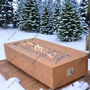 Gas Pit Fire Table Outdoor Fire Pits Gas Burning Corten Steel Gas Fireplace