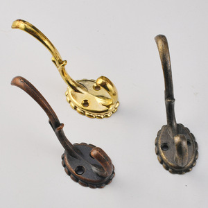 Retro Style Zinc Alloy Wall Hooks Single Hook Antique Bronze <b>Gold</b> Red Bronze Round Shape For <b>Clothes</b> Entryway Door Back Wall - Product Image 2