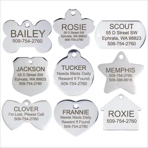 Goede Kwaliteit Vlinder Dog Tag Aluminium Gegraveerd Blanco Messing Metalen Ketting Aangepaste Naam Sublimatie Rvs Dog Tags