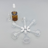Flacon compte-gouttes pour ampoules, flacon en verre réutilisable avec bouchon, embout en PVC transparent, tête en corne mate pour crème visage