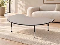 Bureau d'étude moderne demi-lune en bois pour étudiants, réglable en hauteur, empilable, pour salle à manger, chambre, école, activités