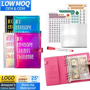 Portefeuille de budget en cuir PU A5, couverture rigide, pour le défi d'épargne, 100 feuilles, pour usage scolaire, vente en gros - Product Image 1