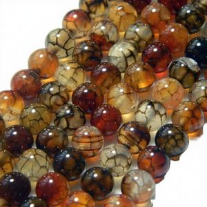 Natural Stone Round Black <b>Red</b> Lace Rhodonite Agate GTC Certified Loose Spacer Jewelry Making DIY <b>Bracelet</b> Accessories - Product Image 3