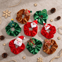 Chouchou de Noël en peluche pour femmes et filles, motifs Père Noël, Bonhomme de neige, Renne, Sapin, pour fêtes de fin d'année, saisonnier, vente en gros