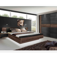 Usine Foshan Meubles modernes en bois 15mm MDF Armoire Coiffeuse Lit double Ensemble chambre à coucher