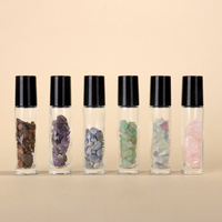Mini flacon cylindrique en verre personnalisé pour parfum, conteneur roll-on pour emballage de parfum, format voyage, bouteille vide avec bouchon noir, OEM