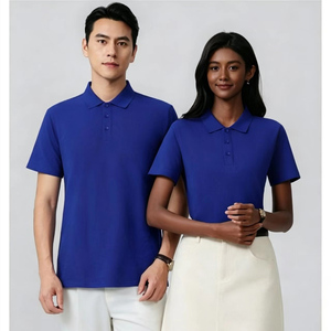 เสื้อโปโลผ้าฝ้ายหวี 100% แขนสั้น ใส่ได้ทั้งชายและหญิง ระบายอากาศดี เหมาะสำหรับใส่ลำลองหรือเล่นกอล์ฟ  รับสกรีนโลโก้ เสื้อโปโลเปล่าแขนสั้น - Product Image 2
