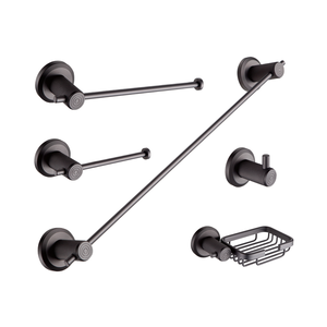 Ensemble d'accessoires de salle de bain 6 pièces au design moderne Ziny Suite d'articles sanitaires en alliage comprenant des toilettes - Product Image 1