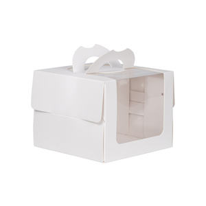 Boîtes à gâteaux portables en carton biodégradable avec laminage mat et poignée pour le transport de pâtisseries et de produits de boulangerie - Product Image 5