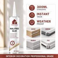Colle sans clou 300ml – Adhésif liquide ultra-résistant pour panneaux muraux, miroirs et plinthes – Installation sans perçage