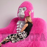 Grand canapé-lit en cuir moderne Gorilla King-Style personnalisé en peluche géant en forme de gorille grand canapé sectionnel pour meubles de salon